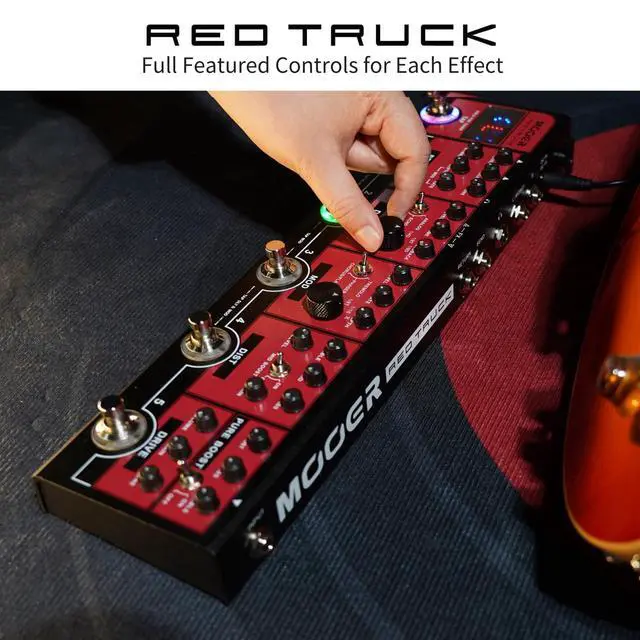 Alt view image 6 of 7 - Red Truck Combined Multi Effects Multiple Stompbox, Tranditional Guitar Effects Pedalboard
