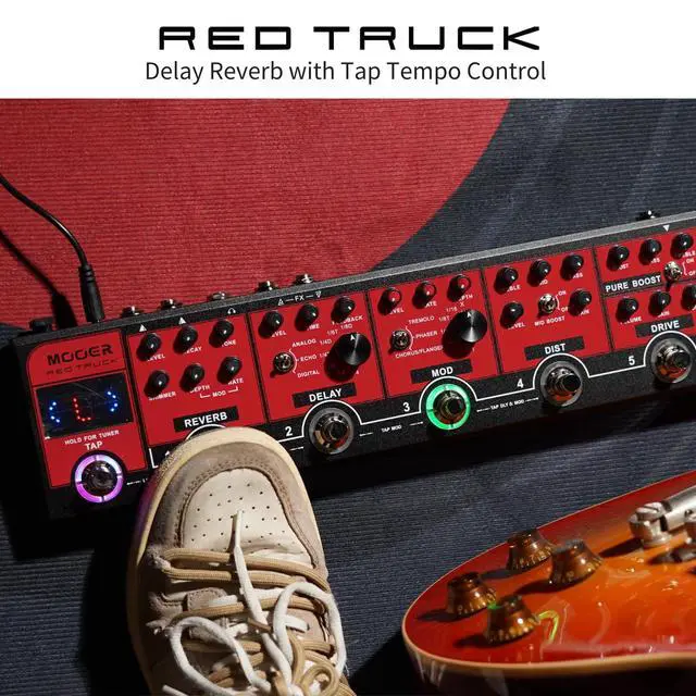 Alt view image 5 of 7 - Red Truck Combined Multi Effects Multiple Stompbox, Tranditional Guitar Effects Pedalboard
