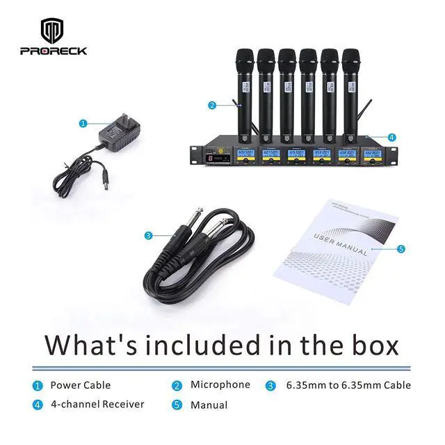 Alt view image 7 of 7 - MX66 6-Channel UHF Wireless Microphone System with 6 Hand-held Microphones Karaoke Machine for Party/Wedding/Church/Conference/Speech