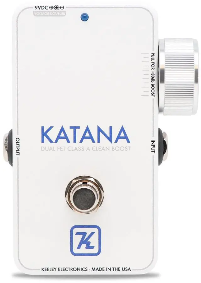 Main image of Katana Clean Boost Throwback White Guitar Effects Pedal, 35dB of Transparent Boost, JFET Circuit