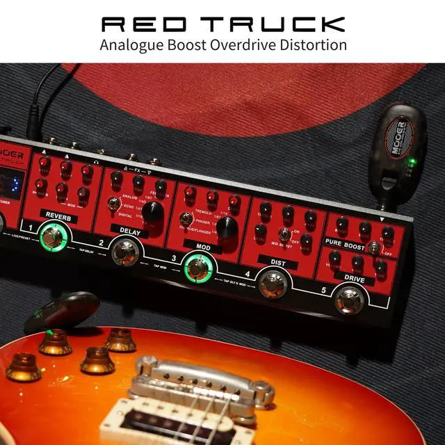 Alt view image 7 of 7 - Red Truck Combined Multi Effects Multiple Stompbox, Tranditional Guitar Effects Pedalboard