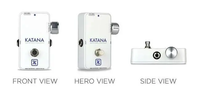 Alt view image 5 of 7 - Katana Clean Boost Throwback White Guitar Effects Pedal, 35dB of Transparent Boost, JFET Circuit