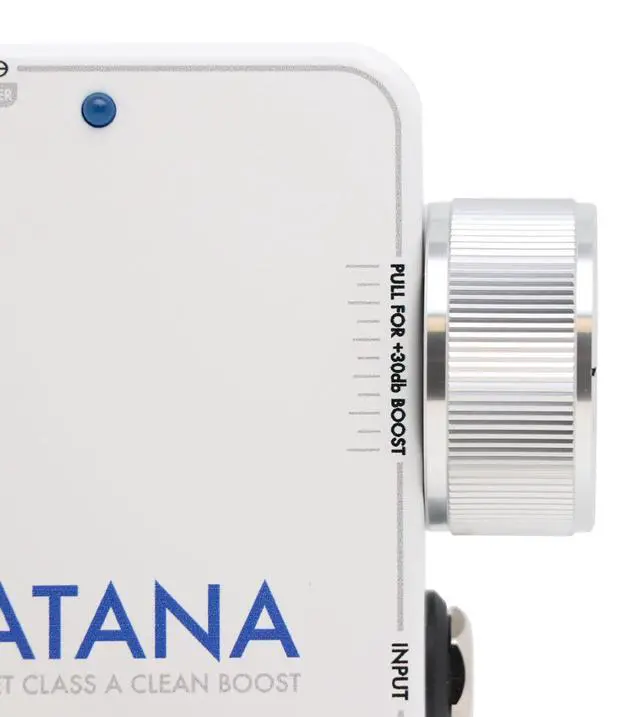 Alt view image 4 of 7 - Katana Clean Boost Throwback White Guitar Effects Pedal, 35dB of Transparent Boost, JFET Circuit