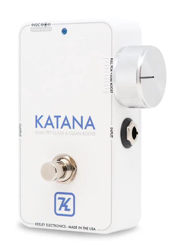 Alt view image 3 of 7 - Katana Clean Boost Throwback White Guitar Effects Pedal, 35dB of Transparent Boost, JFET Circuit