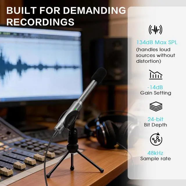 Alt view image 4 of 7 - USB-C Measurement Microphone with Individual Calibration File | Professional Omnidirectional Calibrated Mic, Plug and Play, Compatible with MiniDSP & REW for Speaker Design & Audio Tuning