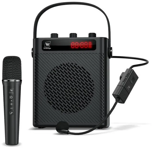 Main image of Voice Amplifier Wireless Microphone/Handheld Mic with 4 Sound Effects S95 | Rechargeable Portable Microphone and Speaker Set Wireless karaoke System, Personal Sound Amplifier for Teachers Speaking