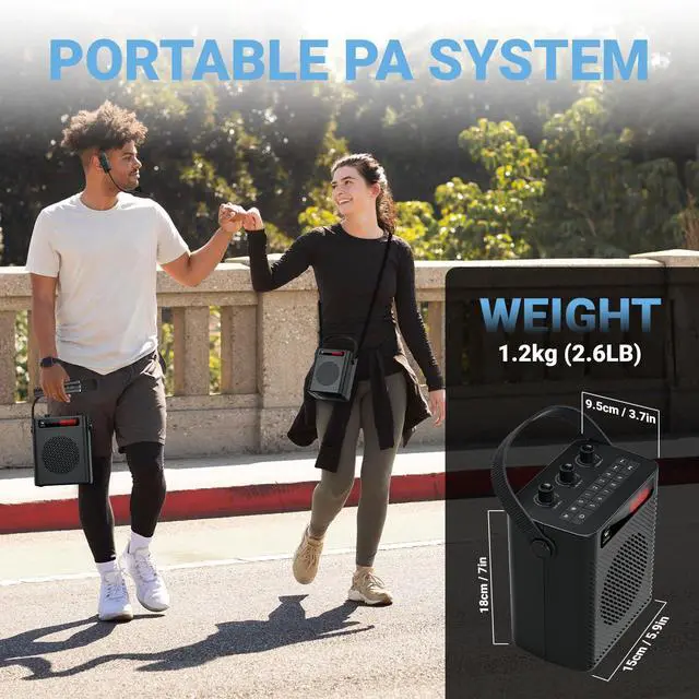 Alt view image 5 of 7 - Voice Amplifier Wireless Microphone/Handheld Mic with 4 Sound Effects S95 | Rechargeable Portable Microphone and Speaker Set Wireless karaoke System, Personal Sound Amplifier for Teachers Speaking