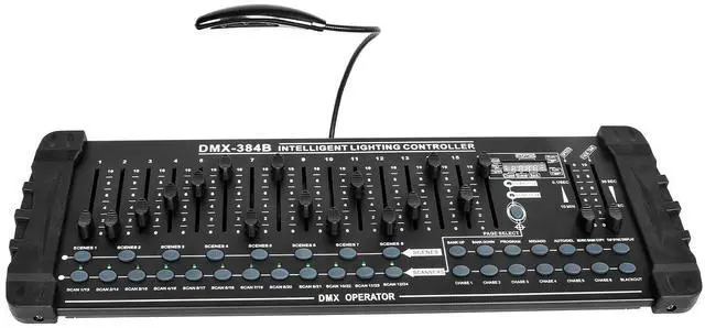 Main image of DMX512 DJ Controller 384CH DMX Cotroller Use for Program Editing of Bar Club Live Lights Show Support 30 Banks 8 Scenes 24 Fixtures Stage Lighting Console