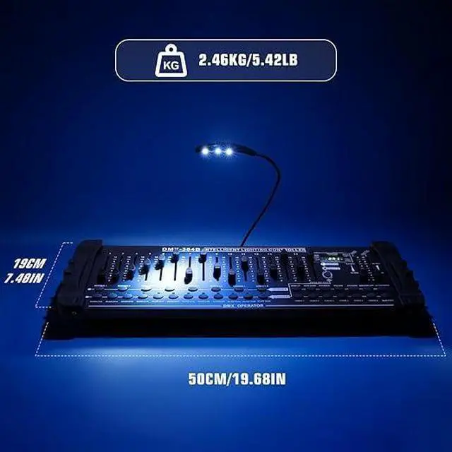 Alt view image 2 of 5 - DMX512 DJ Controller 384CH DMX Cotroller Use for Program Editing of Bar Club Live Lights Show Support 30 Banks 8 Scenes 24 Fixtures Stage Lighting Console