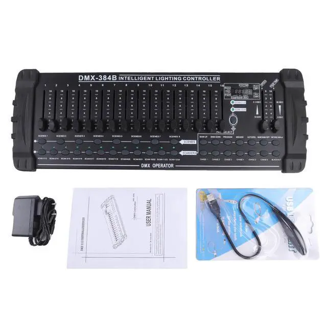 Alt view image 3 of 5 - DMX512 DJ Controller 384CH DMX Cotroller Use for Program Editing of Bar Club Live Lights Show Support 30 Banks 8 Scenes 24 Fixtures Stage Lighting Console