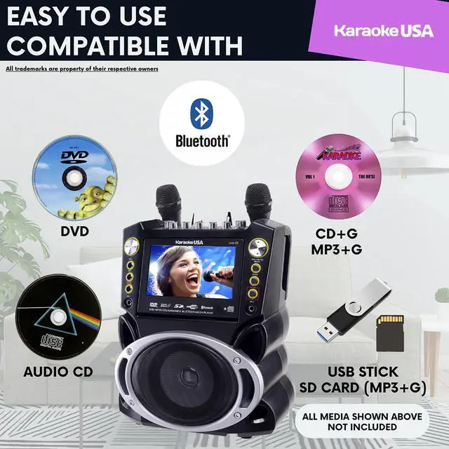 Alt view image 3 of 6 - GF844 Bluetooth Karaoke Machine