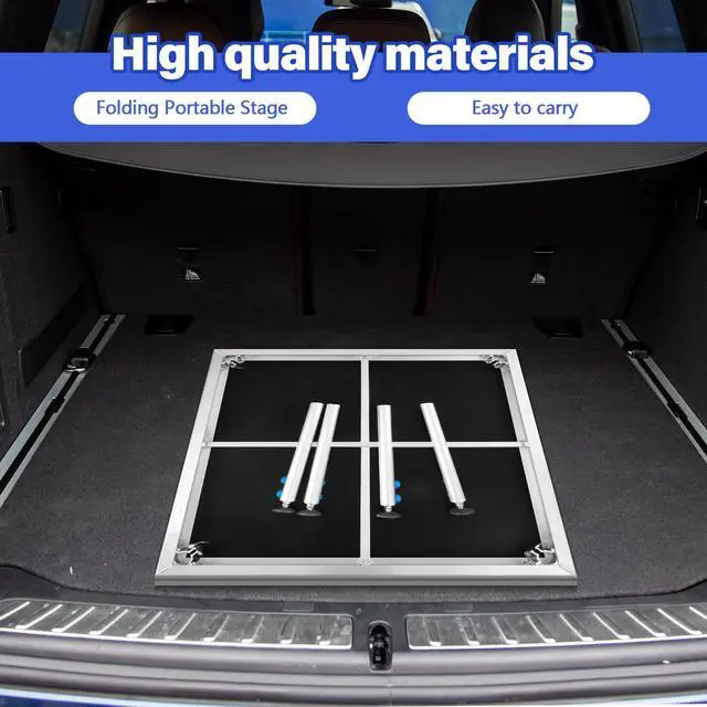 Alt view image 2 of 6 - Portable Stage with Height Adjustable Riser (24" -40") Platform Modular System Stage Easy to Carry Assemble for Performances at School Auditoriums Concerts Restaurants Bars(1 Pcs,4 x 2 ft)