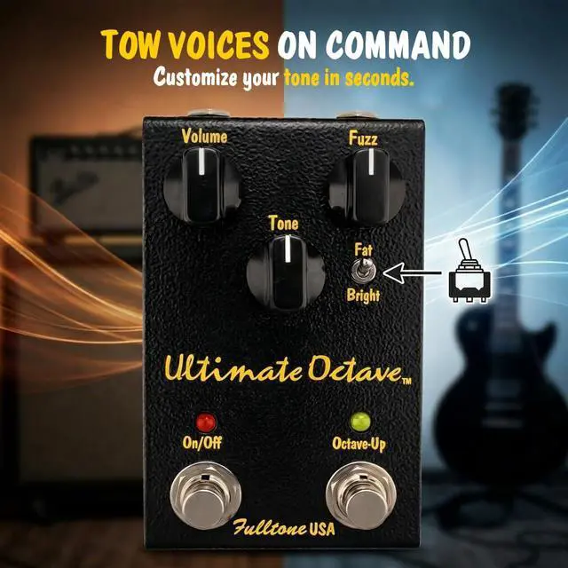 Alt view image 5 of 7 - Ultimate Octave Fuzz Guitar Pedal with Octave Up, Fat/Bright Switch, BC108 Transistor, True Bypass, Handmade in USA, Black