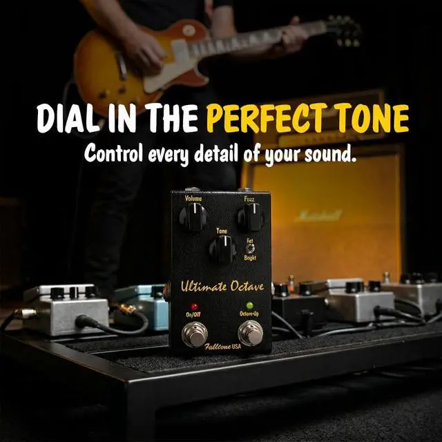 Alt view image 6 of 7 - Ultimate Octave Fuzz Guitar Pedal with Octave Up, Fat/Bright Switch, BC108 Transistor, True Bypass, Handmade in USA, Black