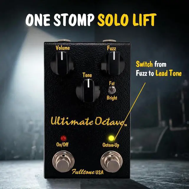 Alt view image 7 of 7 - Ultimate Octave Fuzz Guitar Pedal with Octave Up, Fat/Bright Switch, BC108 Transistor, True Bypass, Handmade in USA, Black