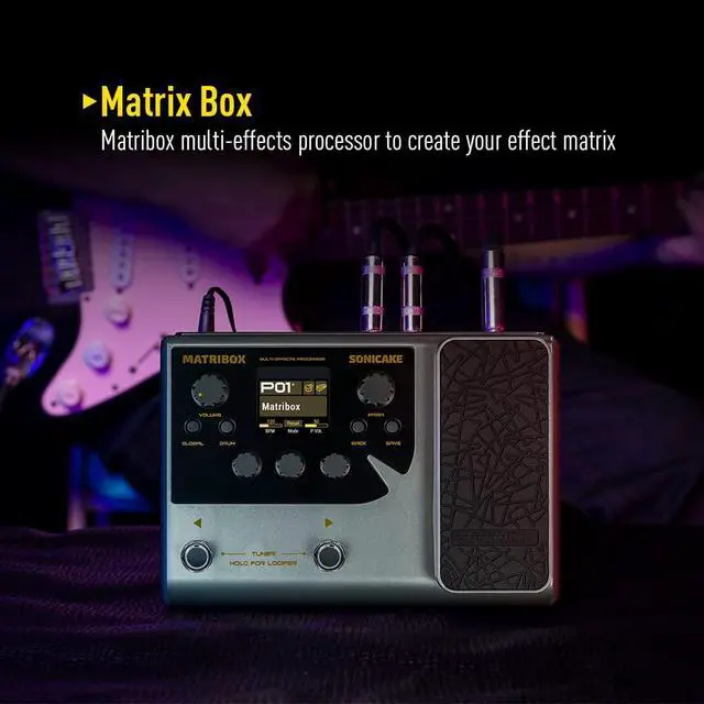 Alt view image 2 of 7 - Matribox - Guitar Multi Effects Processor with Expression Pedal, With 130 Built-in Guitar/Bass/Acoustic Effects, Amp Modeling, IR Cabinets Simulation, Stereo OTG USB Audio Interface QME-50