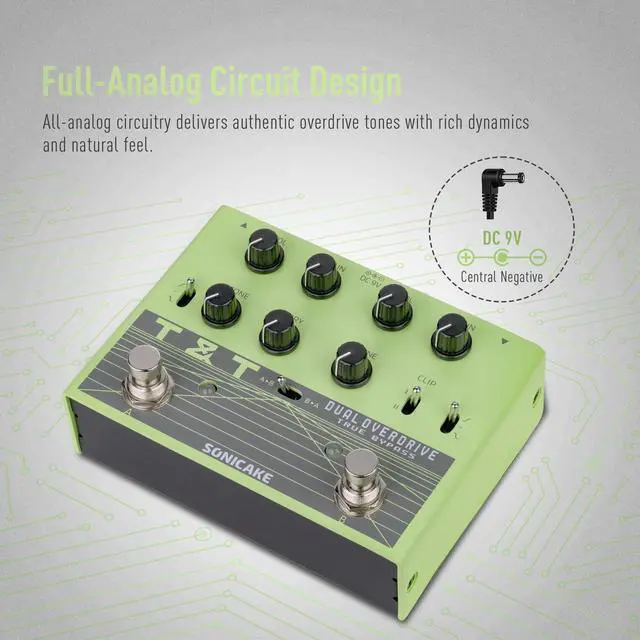 Alt view image 4 of 7 - Overdrive Pedal with 30+ Tone Combinations, Twin TS Effects Guitar Pedal with 3 EQ Modes, 2 Clipping Modes, Flexible Routing, Pure Analog Circuit, True Bypass - T&T QDS-07