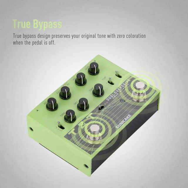 Alt view image 5 of 7 - Overdrive Pedal with 30+ Tone Combinations, Twin TS Effects Guitar Pedal with 3 EQ Modes, 2 Clipping Modes, Flexible Routing, Pure Analog Circuit, True Bypass - T&T QDS-07