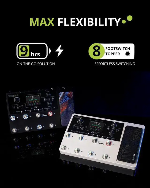 Alt view image 3 of 6 - GE150 Max Li Battery Powered Guitar Amp Modelling Multi Effects 8-Footswitch Floor Guitar FX Processor with XLR stereo output, OTG Audio Recording, CTRL Mode, Flexible Stage Pedal
