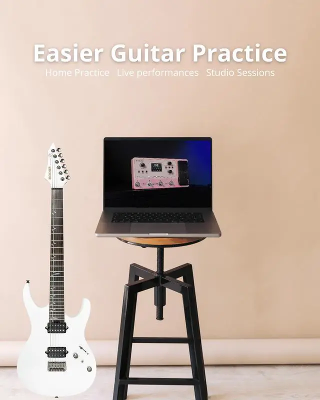 Alt view image 6 of 7 - GE150 Pro Li Pink Battery Powered Guitar Multi Effects, All-in-One Home Practice & Live Rig, Direct Phone Guitar Recording, 80s Looper, 40 Drum Rhythms, NAM/MNRS/IR Support, 4-Footswitches