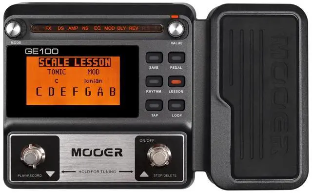 Main image of GE100 Multi-Effects Guitar Pedal 80 Presets, 66 Effects | 180 Second Loop,40 Drum Rythm, Distortion, Expression Volume Wah Pedal, Tap Tempo, Headphone Out, LED Screen, Tuner