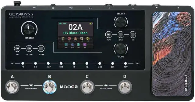 Main image of GE150 Pro Li Black Guitar Amp Modeler & Multi-Effects, 9H Battery Powered, 200 Presets & 170 Effects, NAM & MNRS Support, 55 Amp Models, 26 Cab Sims, 20 IR Slots, OTG Recording, 4-Footswitch