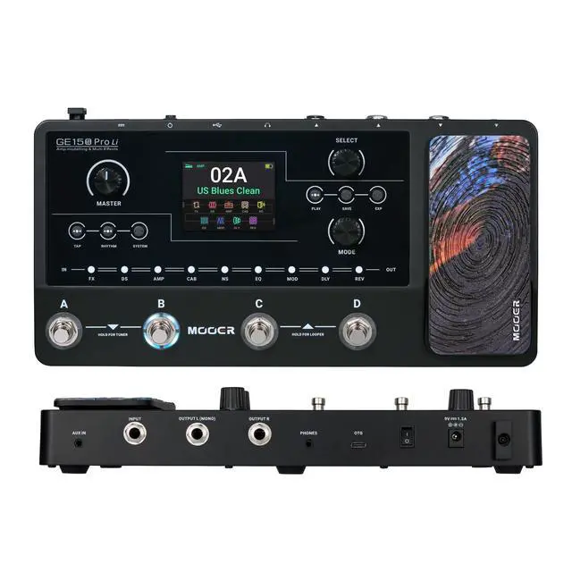 Alt view image 2 of 7 - GE150 Pro Li Black Guitar Amp Modeler & Multi-Effects, 9H Battery Powered, 200 Presets & 170 Effects, NAM & MNRS Support, 55 Amp Models, 26 Cab Sims, 20 IR Slots, OTG Recording, 4-Footswitch