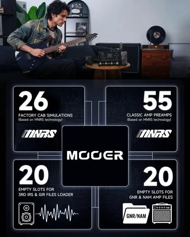 Alt view image 3 of 7 - GE150 Pro Li Black Guitar Amp Modeler & Multi-Effects, 9H Battery Powered, 200 Presets & 170 Effects, NAM & MNRS Support, 55 Amp Models, 26 Cab Sims, 20 IR Slots, OTG Recording, 4-Footswitch