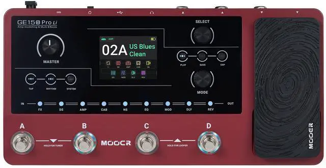 Main image of GE150 Pro Li Plum Battery Powered Guitar Multi Effects Pedal for Live Performance & Busking, 200 Presets, 4-Footswitch for Easy Bank Switching, NAM, MNRS, 20 IR Slots, OTG Recording