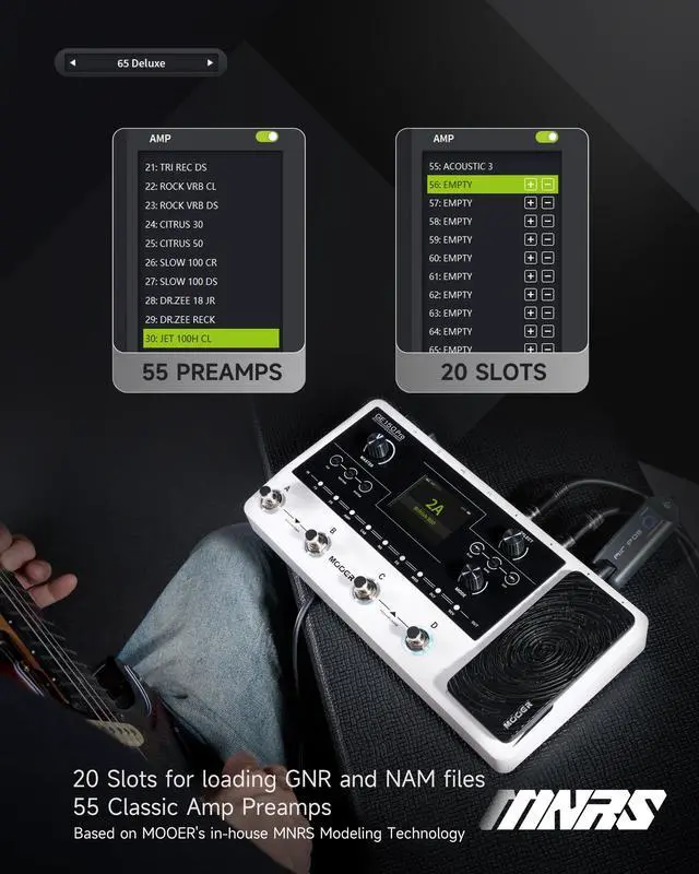 Alt view image 4 of 6 - GE150 Pro Guitar Multi Effects Processor, 200 Presets & 170 Effects, NAM & MNRS Support, 55 Amp Models, 26 Cab Sims, 20 IR Slots, USB OTG Recording, 4-Footswitch, Looper & Expression Pedal