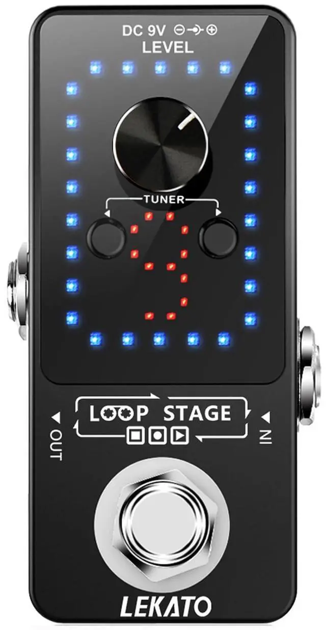 Main image of Looper Guitar Pedal Guitar Loop Pedal Tuner Pedal 9 Loops 40 Minutes Record Time Unlimited Overdubs for Electric Guitar Bass (Black)