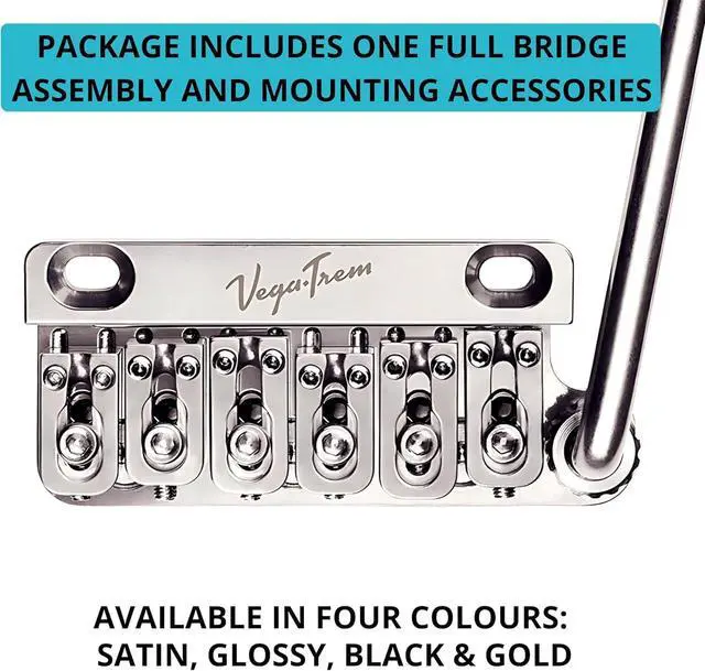 Alt view image 3 of 7 - Vega-Trem VT1 Special 2-Points Stratocaster Guitar Tremolo Bridge For Strat No Mods Easy Installation (Glossy, Right)