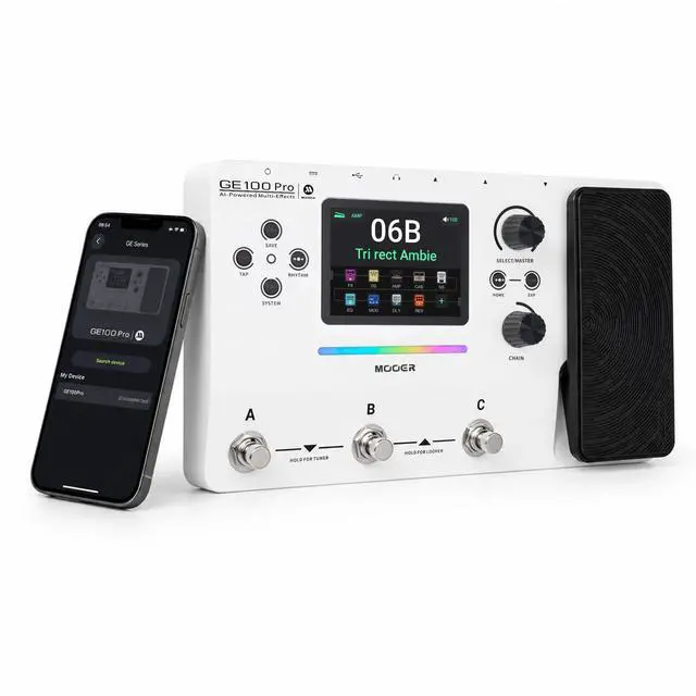 Main image of GE100Pro Guitar Multi-Effects Pedal 3.5 inch screen AI Tone Assistant | 240 Effect Types, 80 Second Stereo Looper, Drum Machine, RGB Lighting, Mobile APP & PC Editing for Stage & Recording