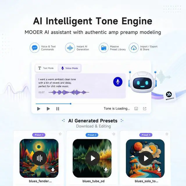 Alt view image 3 of 7 - GE100Pro Guitar Multi-Effects Pedal 3.5 inch screen AI Tone Assistant | 240 Effect Types, 80 Second Stereo Looper, Drum Machine, RGB Lighting, Mobile APP & PC Editing for Stage & Recording