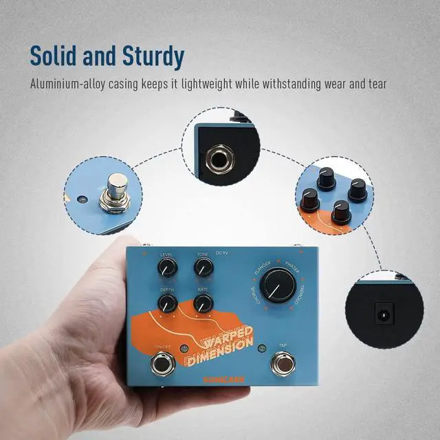 Alt view image 6 of 7 - Modulation Guitar Effects Pedal 4 Mode of Chorus, Flanger, Phaser & Tremolo Digital Warped Dimension