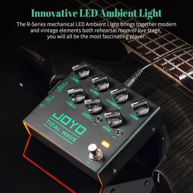 Alt view image 5 of 6 - Bass Preamp & DI Guitar Pedal, Blend Control with MID SHIFT/BASS SHIFT EQ, Drive & Presence, XLR DI Out & Cab Sim, Bypass (TIDAL WAVE R-30)