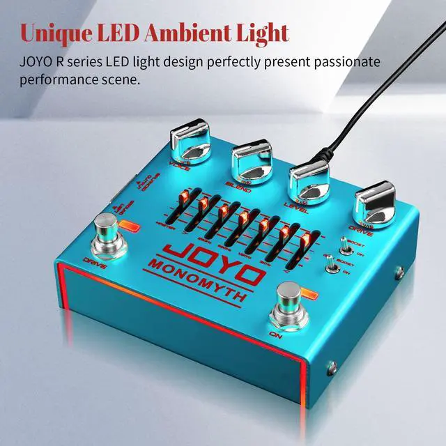 Alt view image 6 of 7 - Bass Preamp & DI Guitar Pedal, 6-Band Graphic EQ with Blend/Voice/Drive Control, Treble & Gain Boost, XLR DI Out & Cab Sim, Bypass (MONOMYTH R-26)