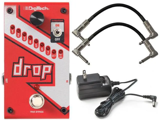 Main image of DROP Compact Polyphonic Drop Tune Pitch Shift Pedal with Momentary Latch Switching and True Bypass with Electronic Power Supply and Patch Pedal Cable