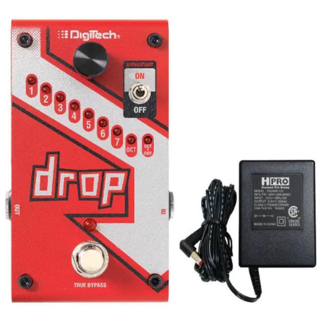 Alt view image 4 of 4 - DROP Compact Polyphonic Drop Tune Pitch Shift Pedal with Momentary Latch Switching and True Bypass with Electronic Power Supply and Patch Pedal Cable