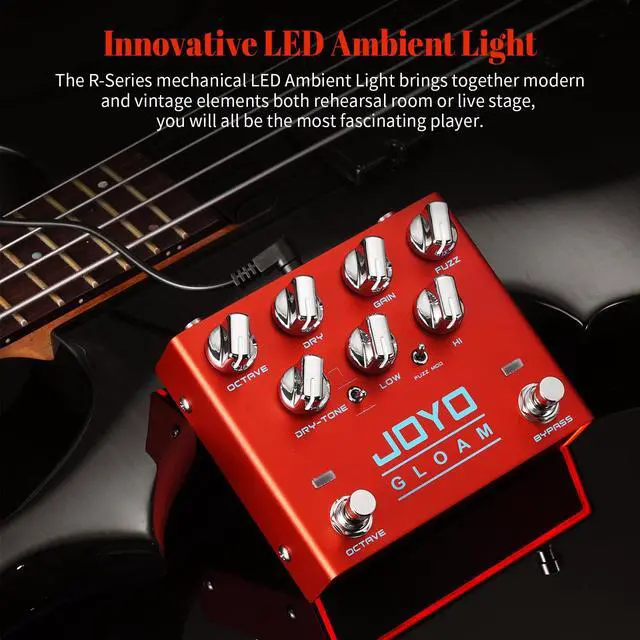 Alt view image 5 of 6 - Bass Sub Octave & Fuzz Guitar Pedal, 7-Knob Control with Dry/Wet Blend, Dual Fuzz Modes & Independent Octave/Channel Footswitches, Bypass (GLOAM R-29)