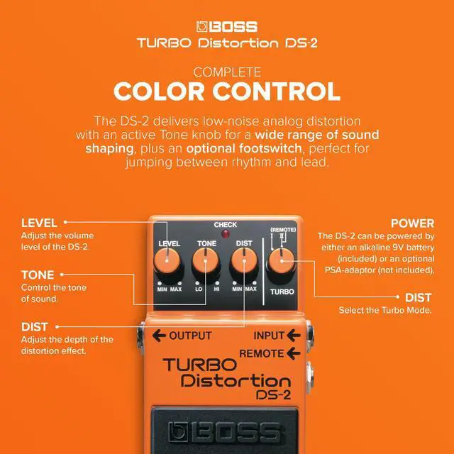 Alt view image 3 of 6 - DS-2 Turbo Distortion Pedal