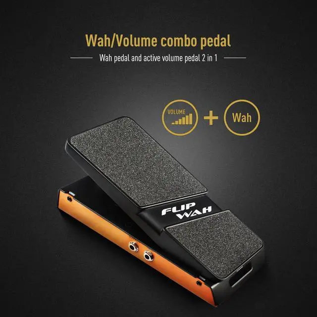 Alt view image 2 of 7 - Wah Active Volume Pedal, Wah & Volume 2 in 1 Combo Guitar Effects Pedal, Full-size Pedal 9.57"L x 3.66"W x 2.36"H - FlipWah
