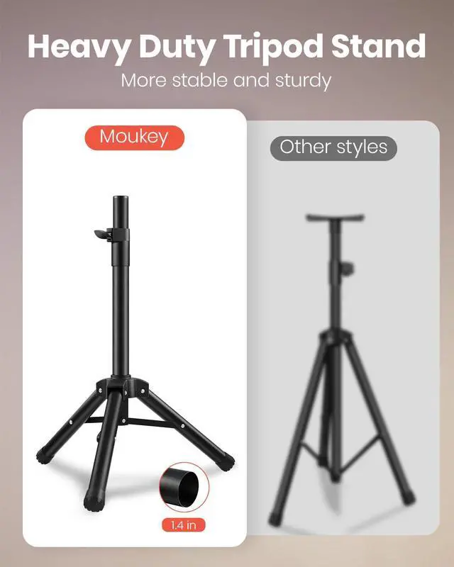 Alt view image 7 of 7 - MPA80 PA System, 8 Inch Active & Passive Powered Rechargeable PA Speakers, 600W Peak Power, with 2 Tripod Stands, Wired Microphone, Remote Control, Support BT/USB/TF/FM/AUX