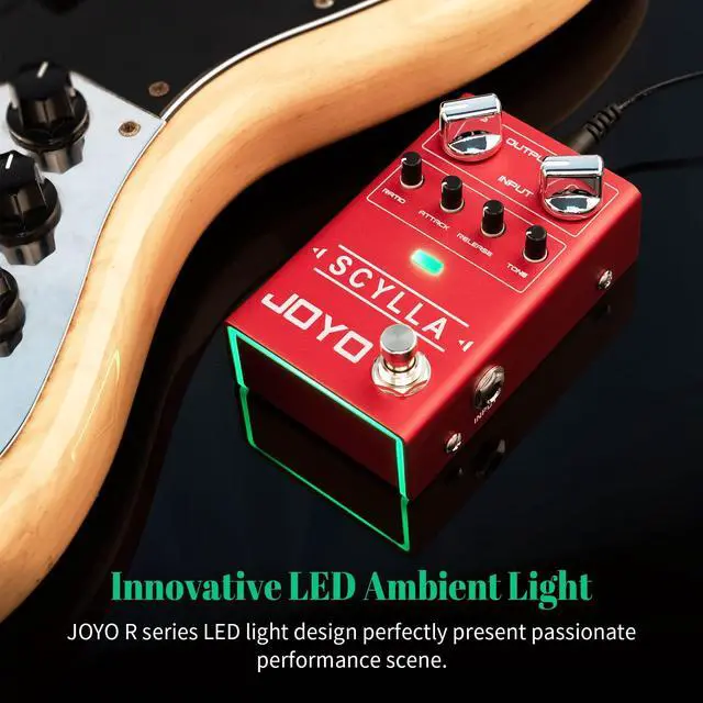 Alt view image 5 of 6 - Bass Compressor Guitar Pedal, Optical Circuit with Attack/Release/Ratio/Tone Control & Bypass (SCYLLA R-27)