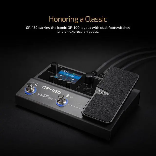 Alt view image 2 of 7 - GP-150 Multi-Effects Guitar Processor with HD Modeling, 200+ Effects, Built-In Battery, IR & NAM Support, Expression Pedal, USB Audio Interface(Incl 10 PCS Additional Toppers By VOLKTONE)