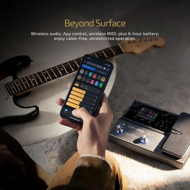 Alt view image 6 of 7 - GP-150 Multi-Effects Guitar Processor with HD Modeling, 200+ Effects, Built-In Battery, IR & NAM Support, Expression Pedal, USB Audio Interface(Incl 10 PCS Additional Toppers By VOLKTONE)
