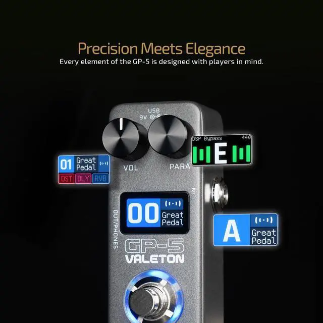 Alt view image 4 of 7 - GP-5 Super Compact Multi-Effects Processor & NAM/IR Loader Pedal(Incl 1PCS Additional TRS Cable By VOLKTONE)