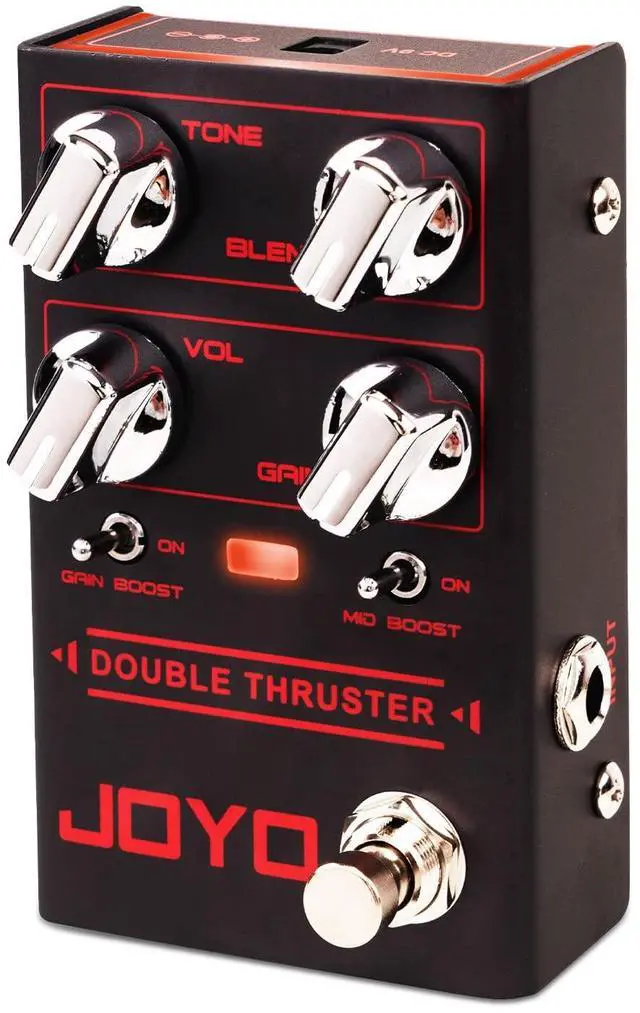 Main image of Bass Overdrive Guitar Pedal, Blend Control with Mid & Gain Boost Switches, Tone/Volume/Gain Knobs, Bypass (DOUBLE THRUSTER R-28)