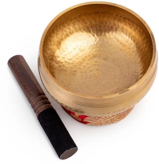 Alt view image 7 of 7 - Tibetan Singing Bowl Set - Easy To Play for Beginners - Authentic Handcrafted Mindfulness Meditation Holistic Sound 7 Chakra Healing Gift by (6")