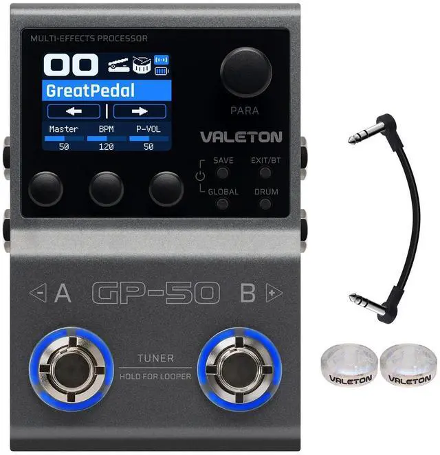 Main image of GP-50 Multi-Effects Processor | NAM & IR Loader with 100+ HD Effects, 9 Simultaneous Modules, BT App Control, 100 Patch Slots for Guitar/Bass(Plus 1 Additional 15CM TRS Cable By Volktone)